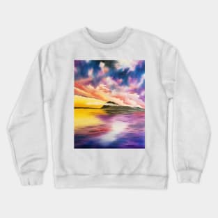 Dramatic Sky and Water Scene, Beach Sunset, Colorful Beach Sunset, Cloudy Sky, Waterscape, Skyscape Crewneck Sweatshirt